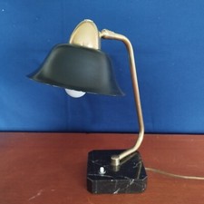 VINTAGE LAMPE DE BUREAU METAL ET MARBRE ROTULE ORIENTABLE ANNEES 50 DESIGN