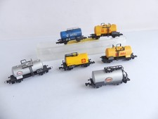 DIVERS N 1:160 / 6 WAGONS CITERNE A ESSIEUX SHELL ARAL ESSO