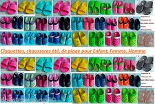 CLAQUETTE, CHAUSSURE Détente, Maison, Sortie, Plage -Enfant, Femme, Homme