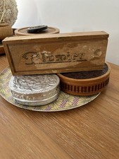 Ancien plumier en bois à glissière École vintage écolier Collection Déco Rétro