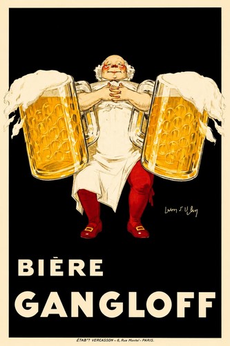 Bière gangloff vintage art - gangloff,