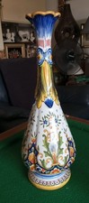 Grand Vase Desvres À Décor Vieux Rouen