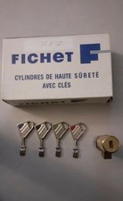 FICHET Cylindre Monobloc pour serrure à larder Modèle 787 avec 4 clés
