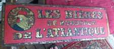 Plaque publicitaire métal brasserie BIERES ATLANTIQUE BORDEAUX Ann.30's ? / RARE