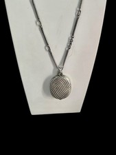Collier pendentif ancien miroir XIXe siècle argent poinçon sanglier France Mixte