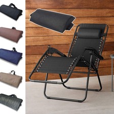 2X Chaise Longue Coussin Banc Chaise Transat Jardin Inclinable Pliable /