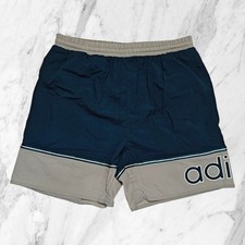 ADIDAS Vintage Années 90 Short De Bain Homme Élastique Poches Bleu Taille S