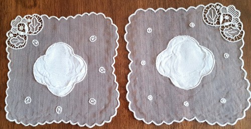 Napperons anciens en tulle - napperons, -anciens