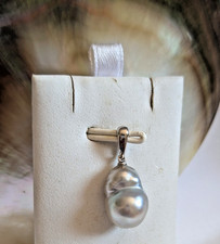 Perle de Tahiti baroque rare de forme pelote de laine - argent rhodié 925