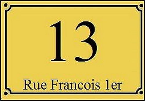Plaque pvc numero rue de - plaque, ou