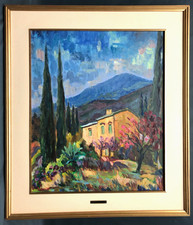 Tableau vers 1970 Roquebrune-Cap-Martin S. Lemaire Alpes Maritimes La Boudaude