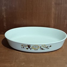 Plat À Gratin Solide France En Verre Blanc Opale Fleurs Rétro, Marron, Jaune