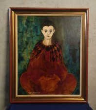 Huile sur toile clown signé Nubar Bédrossian (1926-1992)