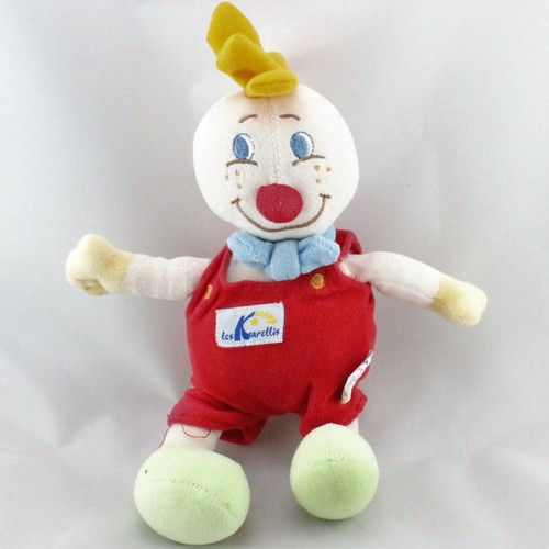 Doudou clown rouge vert jaune