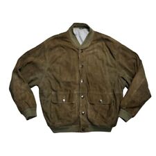Vintage Daim Fauve Veste Harrington XL Brun Blouson Bomber Mod Rétro Décontracté