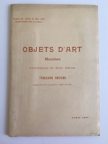 Catalogue des objets - d'art, de