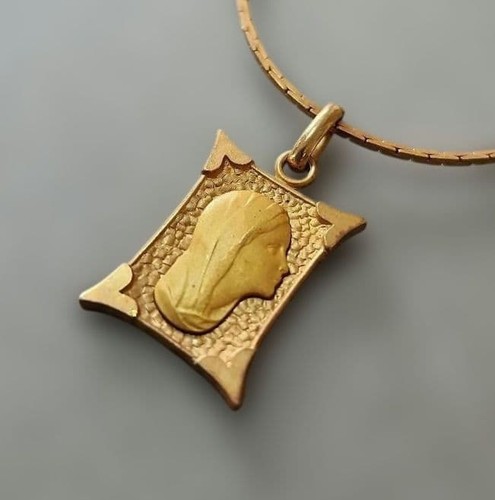 Collier statue marie vintage - collier,