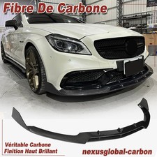 Pour Mercedes Benz W205 C63 AMG CARBONE Spoiler Lèvre Lame Jupe Pare-Choc Avant