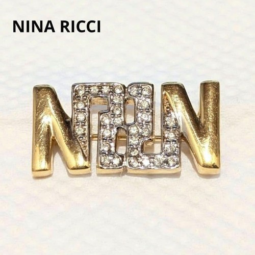 Broche logo nina ricci strass - logo,