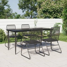 Mobilier à Dîner de Jardin Ensemble de Salle à Manger Noir Rotin PVC vidaXL