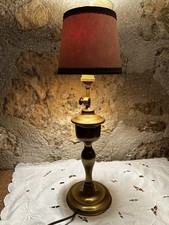 Ancienne Lampe à Pétrole en Laiton Transformé En Lampe