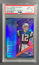 Tom Brady 2017 Panini Phoenix triumphant purple 26/75 PSA 8