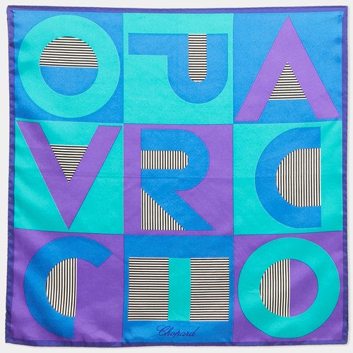 Foulard soie imprimé logo - imprimé,