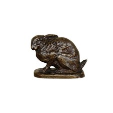 Bronze Animalier Lièvre Effrayé BARYE No Barbedienne Susse Fonte D’atelier 1870