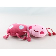 Doudou coccinelle rose points
