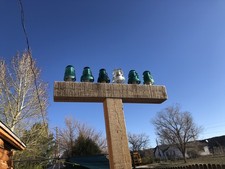Wooden glass insulator display - wooden,