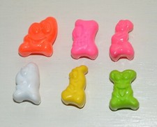 Lot de 6 figurines jeu jouets OSSELETS JOJO'S blanc et couleur Vintage 1996