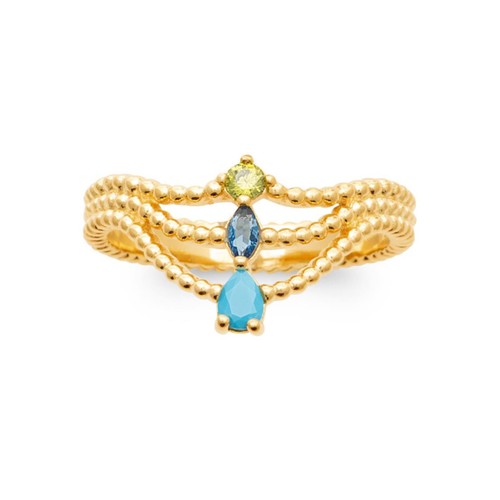 Bague perlée pierres - perlée,