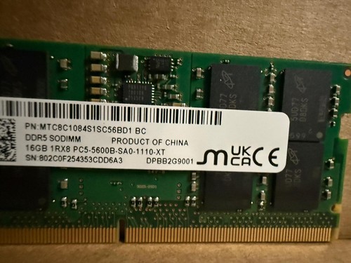 Ram ddr5 sodimm 16gb - ddr5,