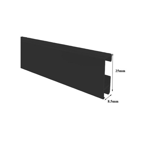 Rail clip noir - noir, 200cm