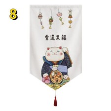 Triangle Court Noren Rideau Suspendu Drapeau Tour de Lit Japonais Maneki-Neko