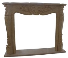 Cheminée en marbre, encadrement de cheminée sur mesure en marbre massif. Luxury