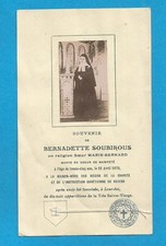 IMAGE PIEUSE RELIQUE servante de DIEU BERNADETTE SOUBIROUS  SOEUR MARIE BERNARD