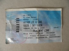 TICKET BILLET CONCERT : LOVE
