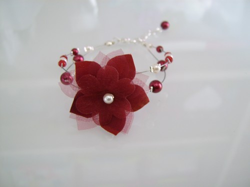 Bracelet ivoire bordeaux - bracelet, ivoire/bordeaux