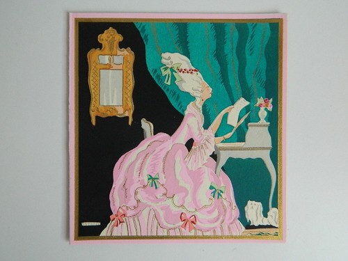 Gravure ancienne coloriée - , au