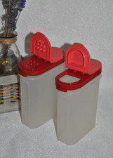 ? TUPPERWARE Boites à Epices 250 ml Couvercle rouge double clapet Lot 2