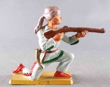 Starlux - Trappeurs - Série 72 - Piéton tireur fusil genoux (Bleu) (réf 2322 / A