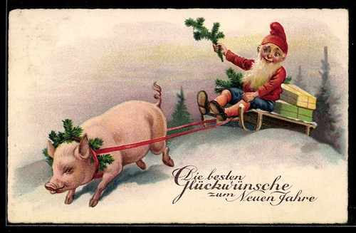 Carte postale nain - , sur