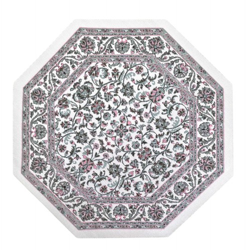 Tapis motif floral octogonal - tapis,