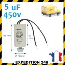 Condensateur permanent 5uf 5µF de démarrage moteur 400v 450v 5µF 5uF 5MF
