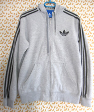 Veste Adidas Originals à capuche grise 65 % coton Jacket Homme style vintage - M