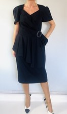 Robe noire structurée pin'up vintage RETY Circa 1980s