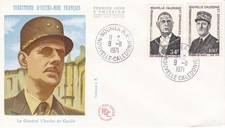 NOUVELLE CALEDONIE-1971 -C DE GAULLE-1 enveloppe FDC 2 timbres -09 11 1971
