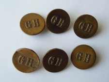 6 BOUTONS ANCIENS INITIALES GH
