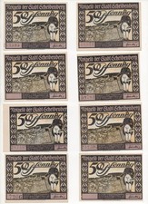 (GERM) NOTGELD SCHEIBENBERG - 12 billets différents - VARIANTE 5 & 6 numéros (S040